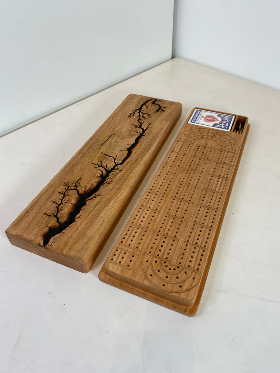 Rustic HANDMADE Charred Wood Cribbage Board - purchases 22